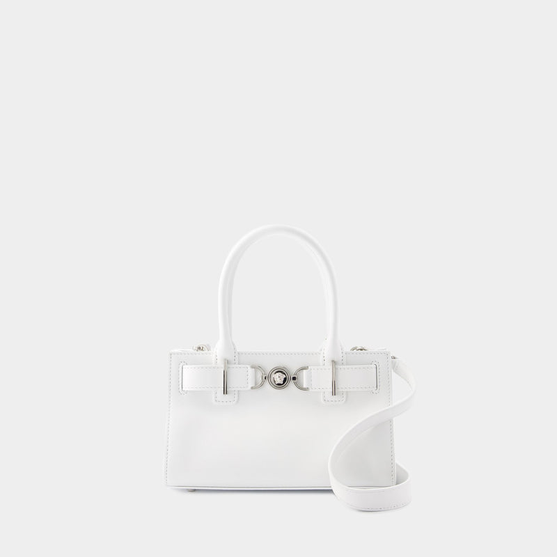 Small Tote Bag - Versace - Leather - White