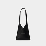 Flap Japanese Hobo Bag - Mm6 Maison Margiela - Black - Leather