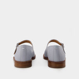 Mary Jane Tabi Flat Shoes - Maison Margiela - Blue - Leather