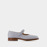 Mary Jane Tabi Flat Shoes - Maison Margiela - Blue - Leather