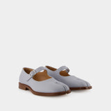 Mary Jane Tabi Flat Shoes - Maison Margiela - Blue - Leather