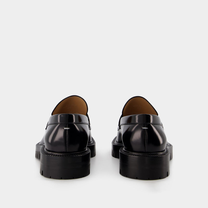 Mocassins Tabi County Flat Shoes - Maison Margiela - Black - Leather