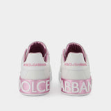 Portofino Sneakers - Dolce 
Gabbana - White/Pink - Leather