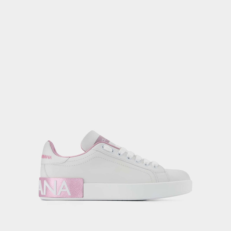 Portofino Sneakers - Dolce 
Gabbana - White/Pink - Leather