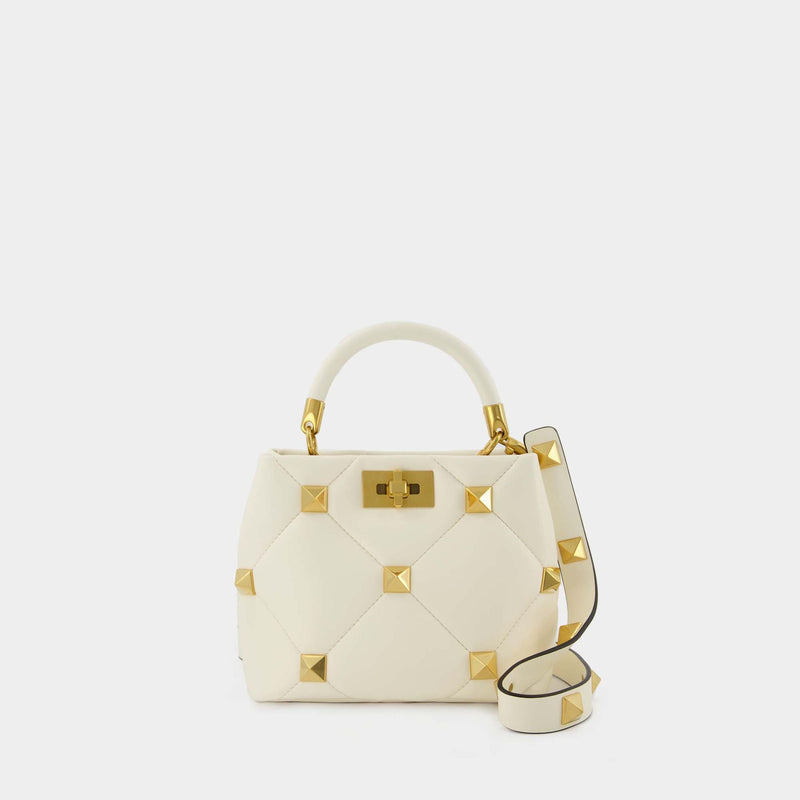 Roman Stud Small Handbag - Valentino Garavani - Ivory - Leather