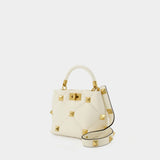 Roman Stud Small Handbag - Valentino Garavani - Ivory - Leather