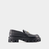 Loafers - Versace - Leather - Black