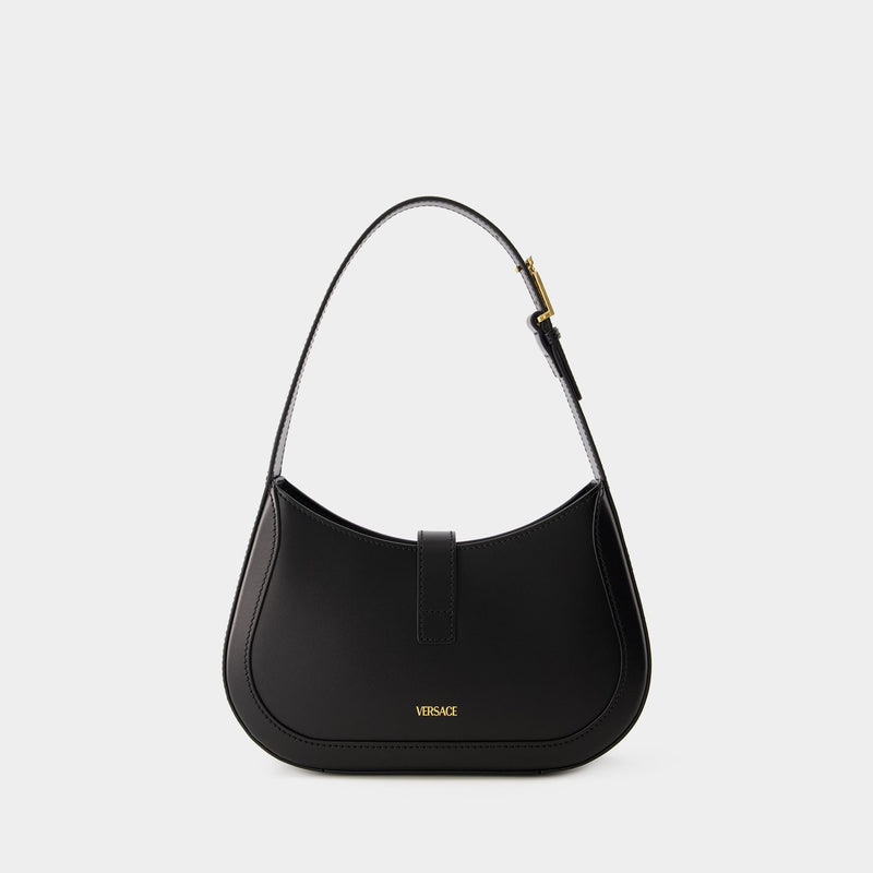 Greca Goddess Small Hobo Bag - Versace - Leather - Black