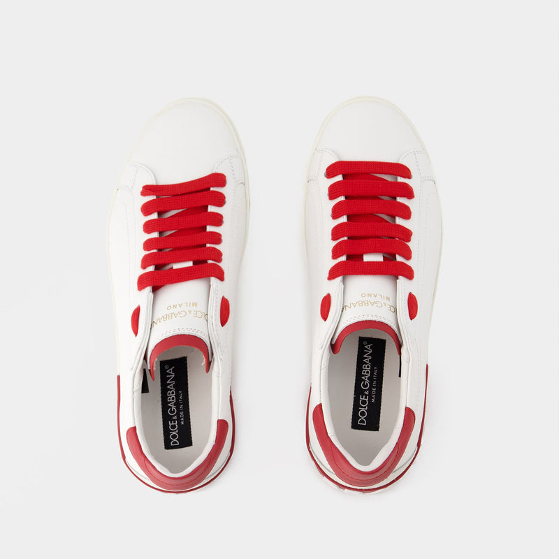 Portofino Sneakers - Dolce&Gabbana - Leather - White/Red