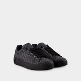 Logo Spalmato Sneakers - Dolce&Gabbana - Canvas - Black