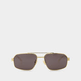 Sunglasses in Gold/Grey Metal