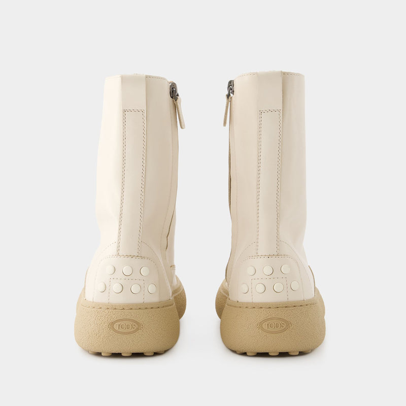 Winter Gommini Boots - Tod
s - Leather - White