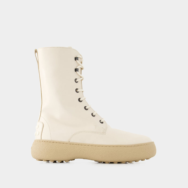 Winter Gommini Boots - Tod
s - Leather - White