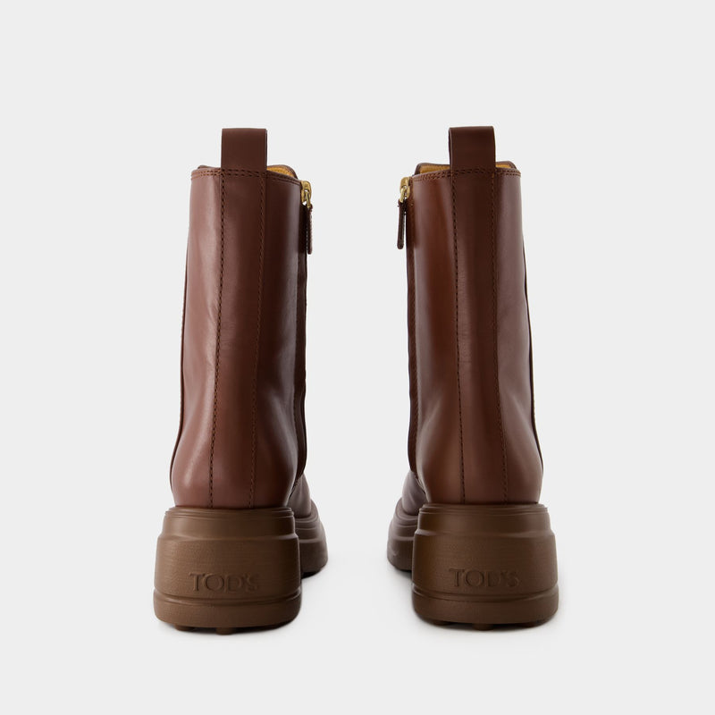 Gomma Tronchetto Boots - Tod
s - Leather - Brown