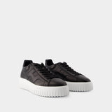 H-Stripes Allacciato Sneakers - Hogan - Leather - Black