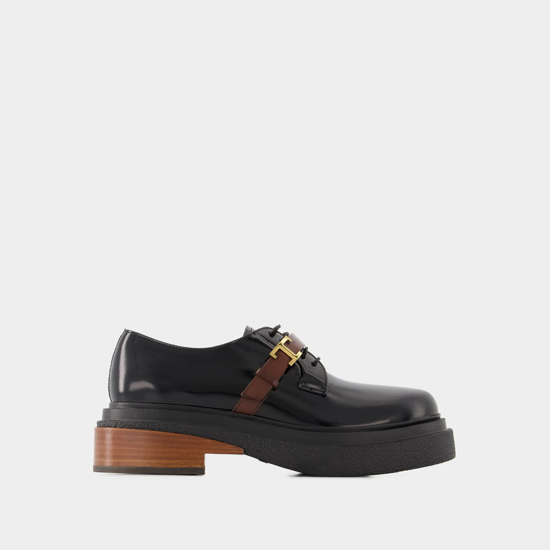 Gomma Allacciata Cinturino Loafers - Tod
s - Leather - Black