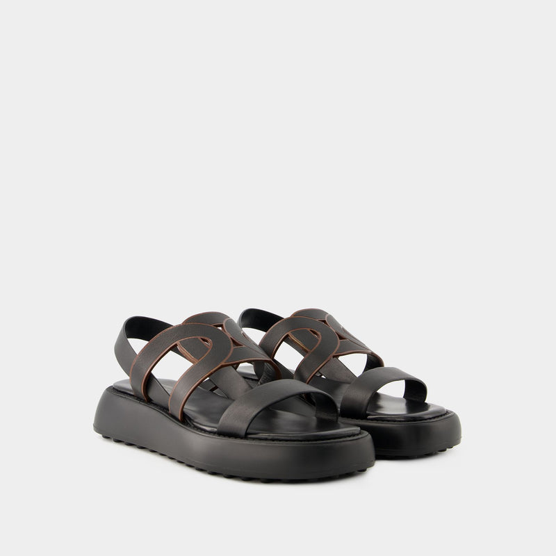 Gomma Catena Sandals - Tod
s - Leather - Black