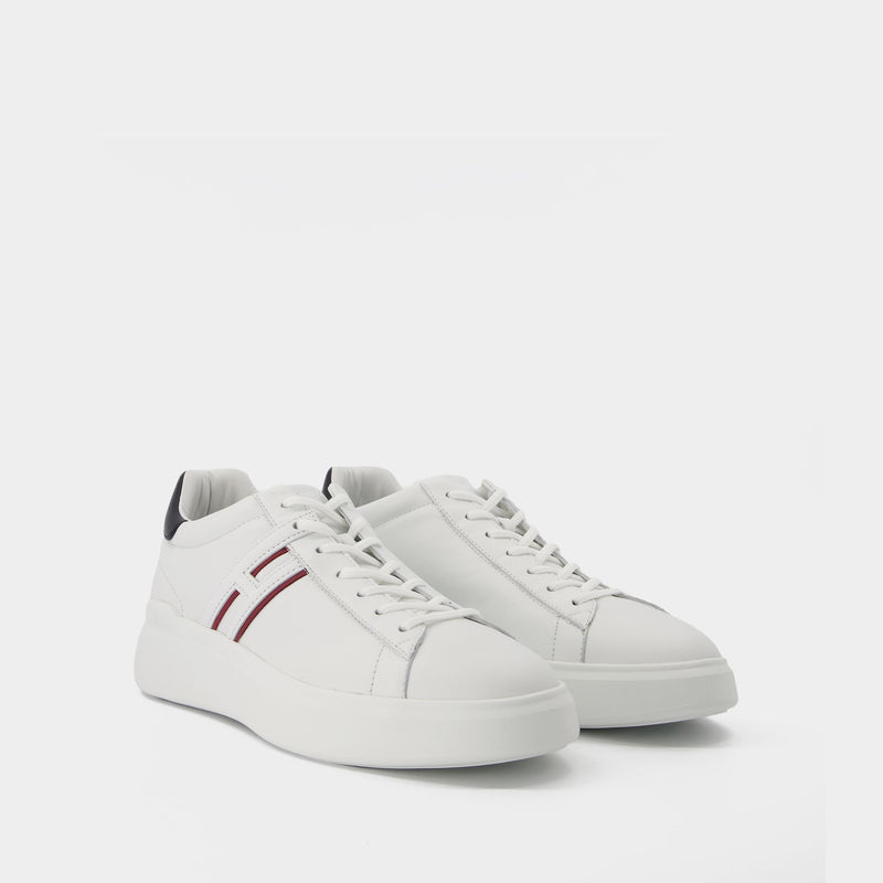 Allacciato Slash H Sneakers in White Canvas