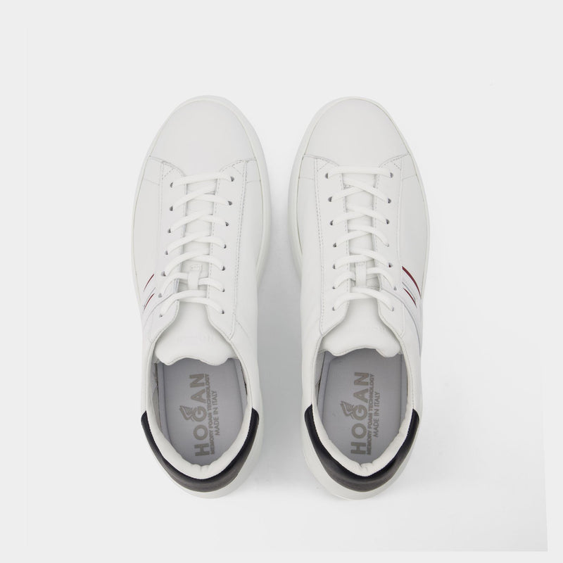 Allacciato Slash H Sneakers in White Canvas