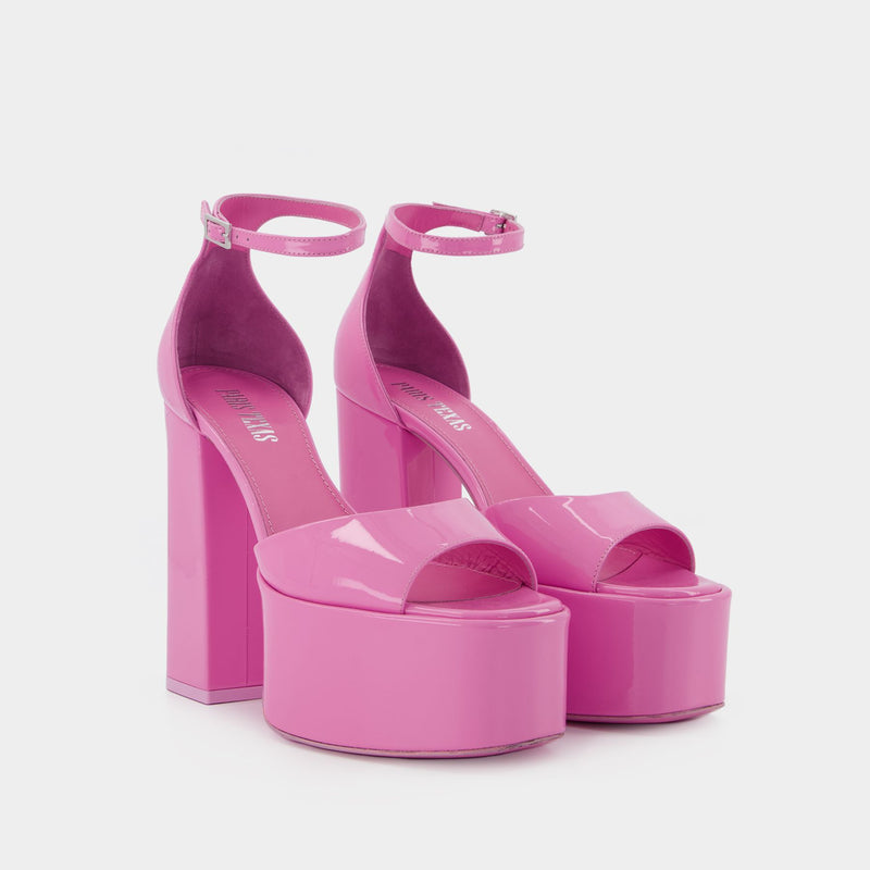 Tatiana Platform Sandals - Paris Texas - Flamingo - Leather