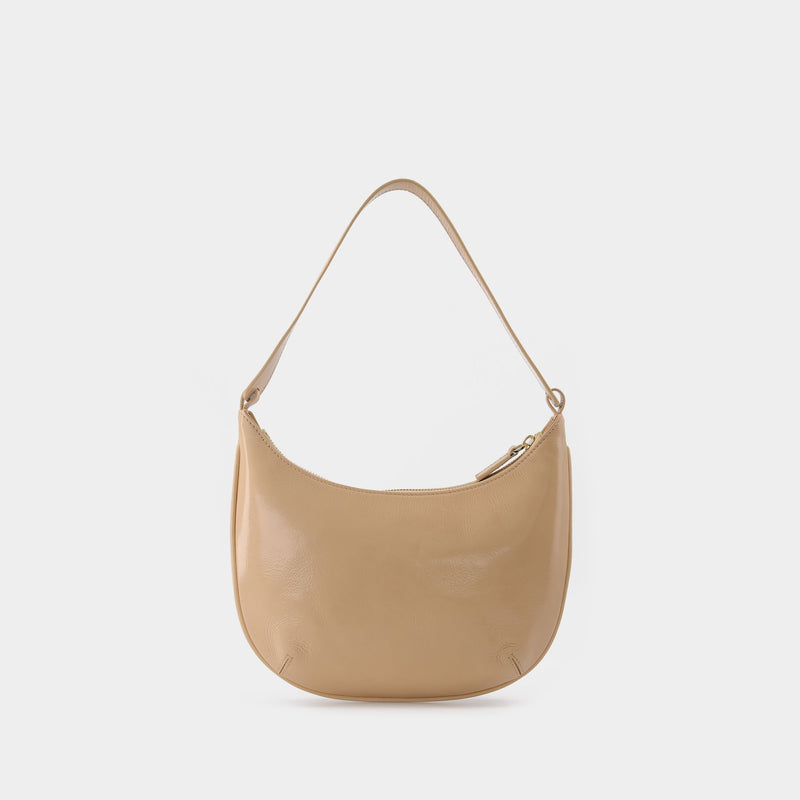 Mini Hobo Bag in Beige Leather