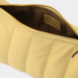 Padded Cylinder Bag in Cream Leather