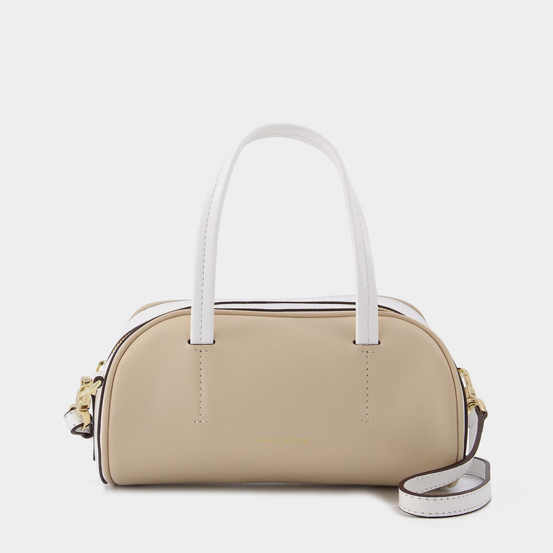 Hourglass Bag in Ivory and White Leather