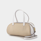 Hourglass Bag in Ivory and White Leather