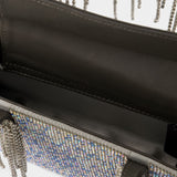 Crystal Mesh Midi Handbag - Kara - Leather - Blue Pixel