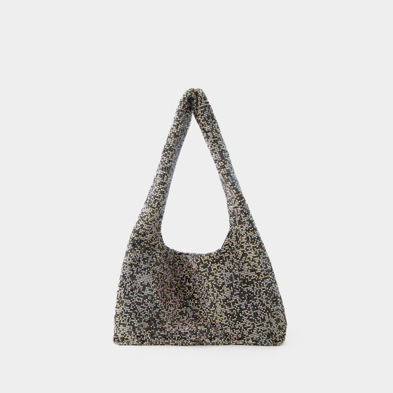 Crystal Mesh Armpit Bag - Kara - Polyster - Black Pixel