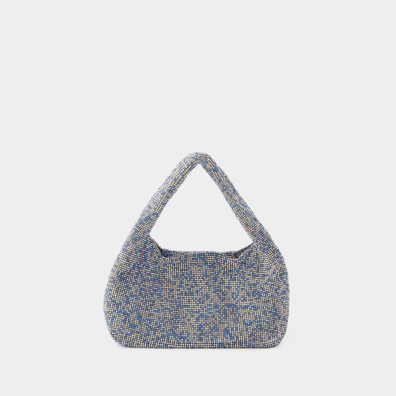 Mini Crystal Mesh Armpit Bag - Kara - Polyester - Blue Pixel