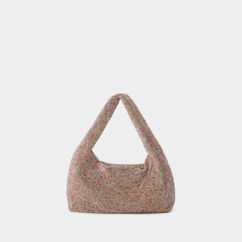 Mini Crystal Mesh Armpit Bag - Kara - Polyester - Pink Pixel