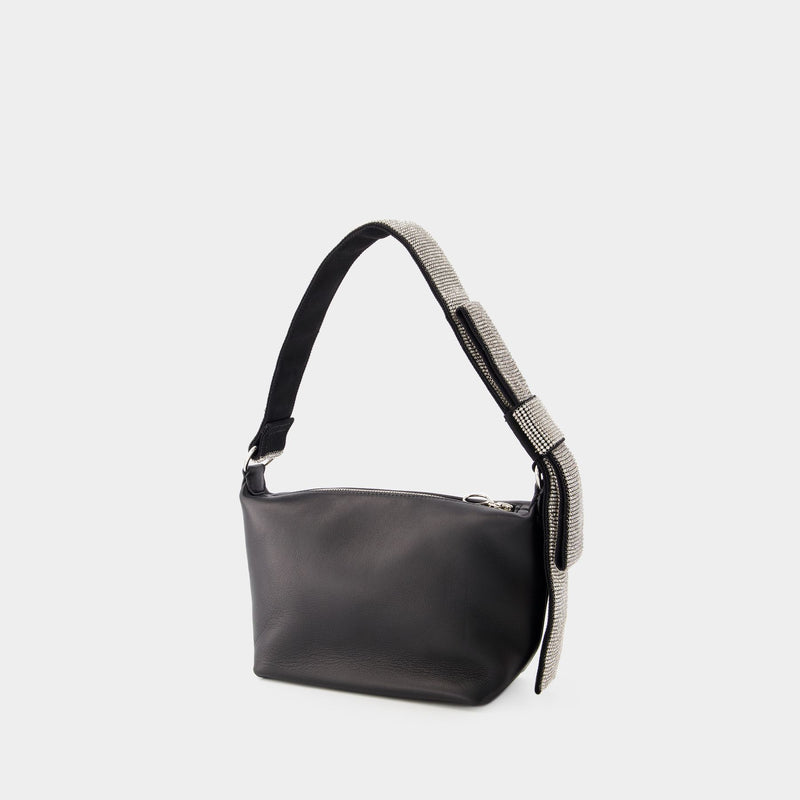 Hobo Bow Bag - Kara - Leather - Black