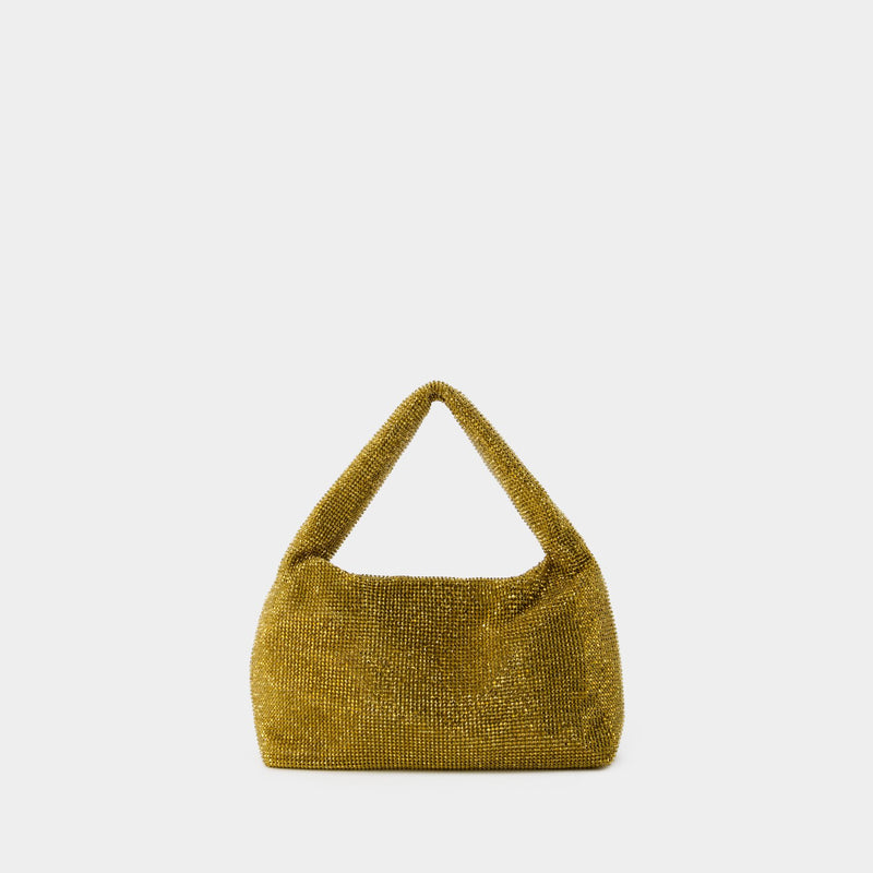 Mini Crystal Armpit Bag - Kara - Mesh - Gold