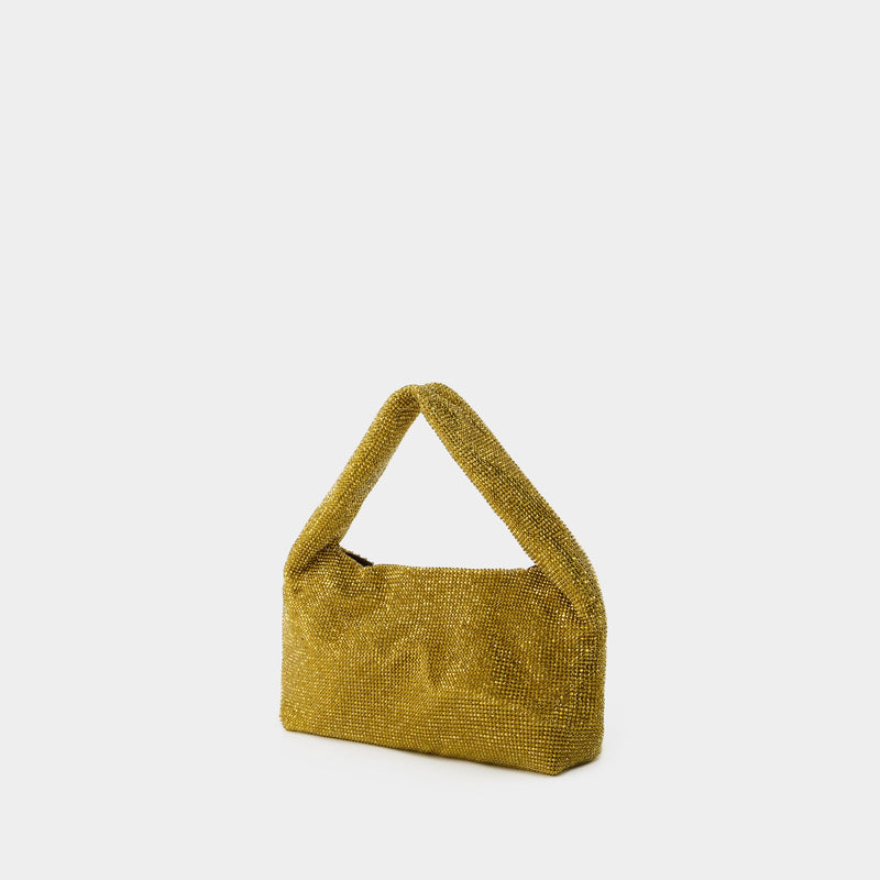 Mini Crystal Armpit Bag - Kara - Mesh - Gold