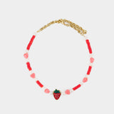 Strawberry Necklace - Shourouk - Brass - Red