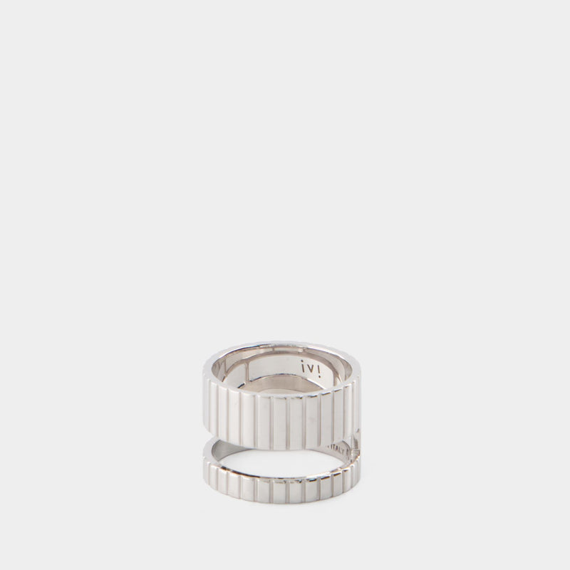 Slot Ring Core in Silver-Tone Rhodium