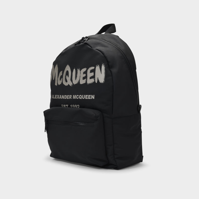 Metropolitan Backpack - Alexander Mcqueen -  Black/Off-White - Synthetic