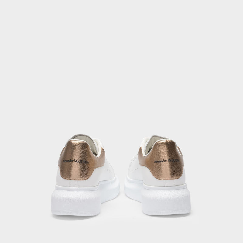 Oversized Sneakers - Alexander Mcqueen - White/Pink Gold - Leather