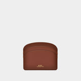 Demi-Lune Card Holder - A.P.C. - Hazelnut - Leather