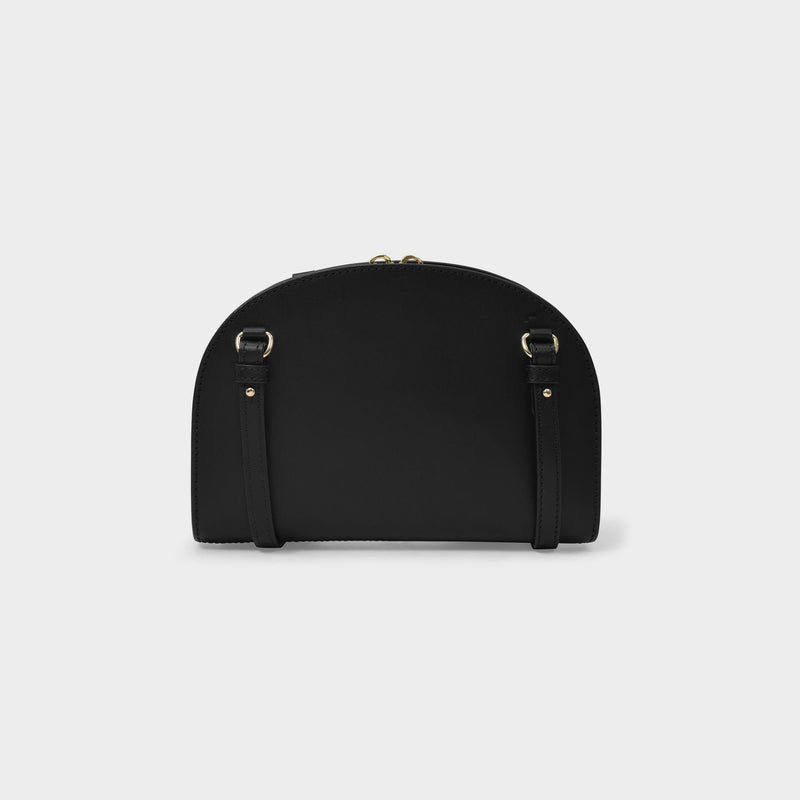 Demi-Lune Clutch in Black Leather