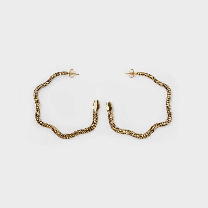 Tao Hoop Earrings in Gold Metal