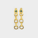 Tao Earrings in Turquoise Blue Metal