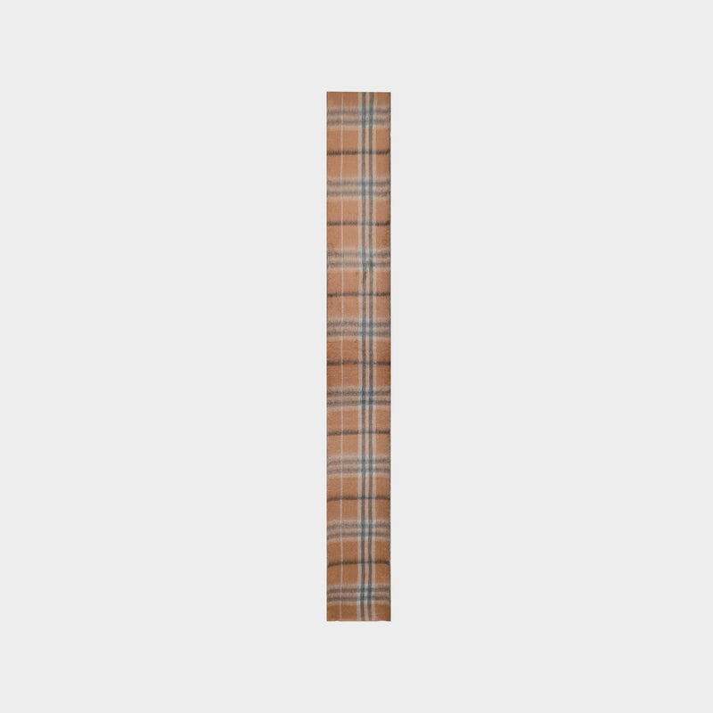 Giant Check Kn Sc Scarf in Dusty Caramel Wool