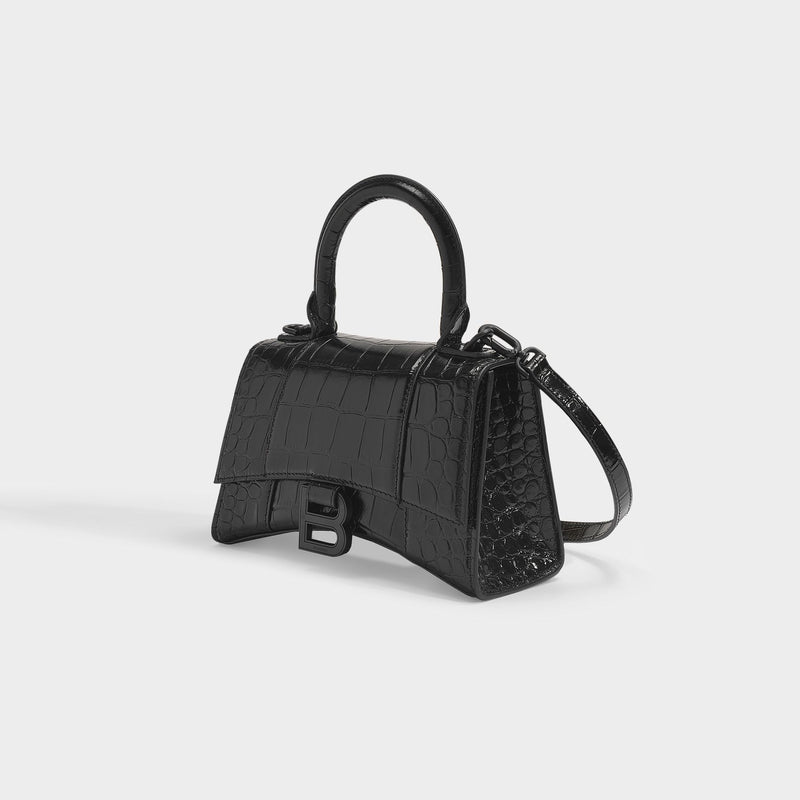 Hourglass Xs Bag - Balenciaga -  Black - Leather