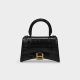 Hourglass Xs Bag - Balenciaga -  Black - Leather