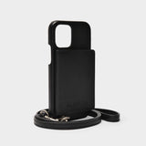 IPhone 11 Pro Max Bag Mini in Black Grained Leather