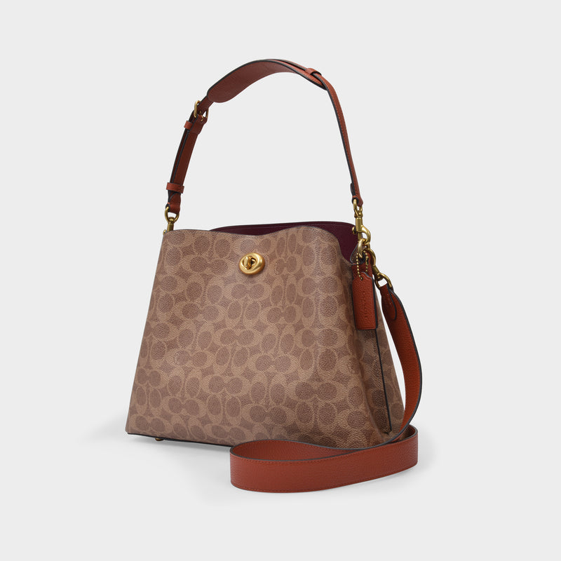 Willow Shoulder Bag in Tan Rustleather