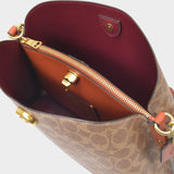 Willow Shoulder Bag in Tan Rustleather