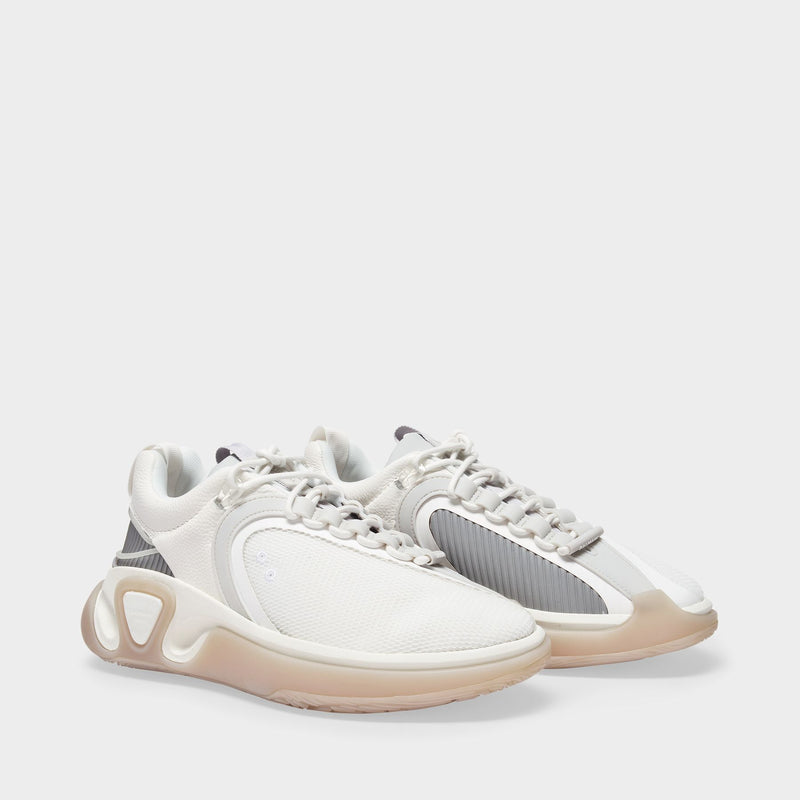 B-Runner Sneakers in White Leather and Mesh